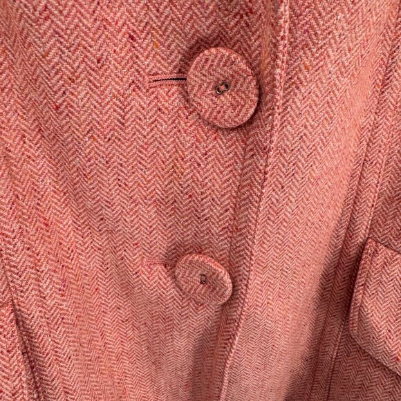 Ann Taylor‎ Coquette Blazer Jacket Womens 14 Pink Wool Silk Blend Pockets Lined - Picture 6 of 10